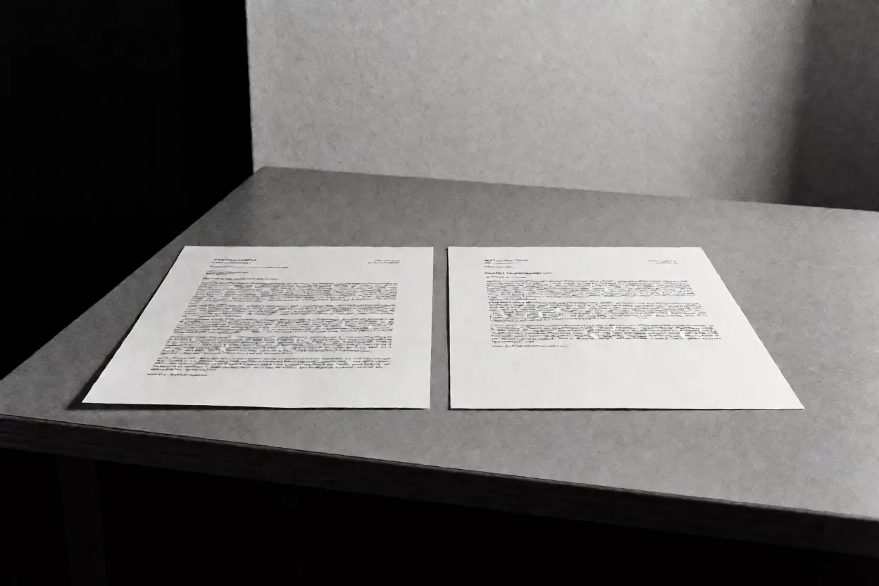 两份打印稿对比中文两端对齐与左对齐效果